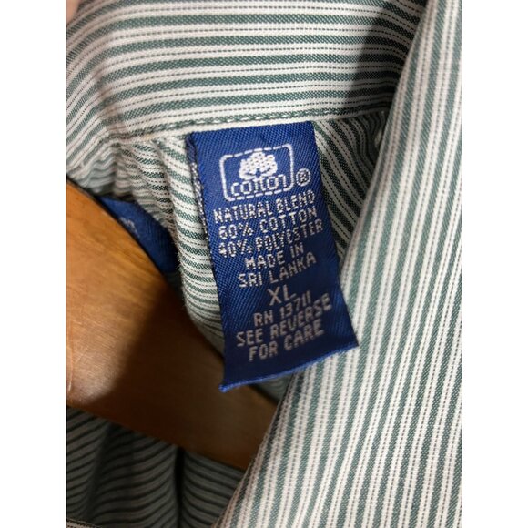 Karen Scott Christmas Embroidered Button-Up Shirt Santa Toys Green Striped - Picture 7 of 10